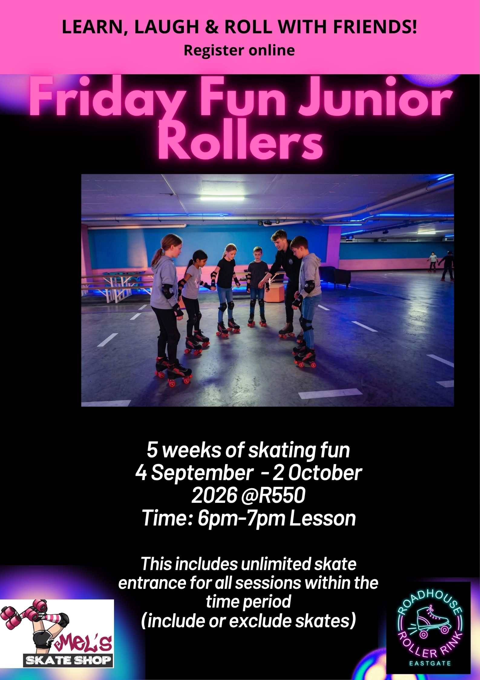 Friday Fun Junior Roller Skate Club 4 September to 2 October 2026